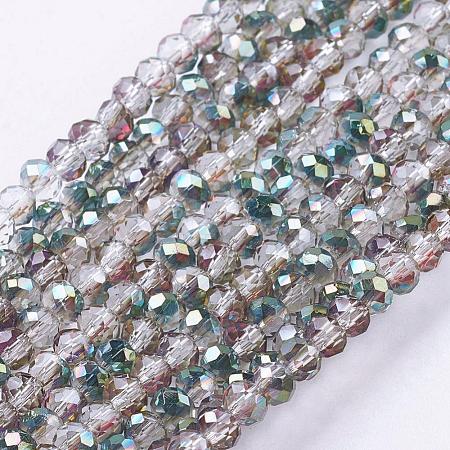 Electroplate Glass Faceted Rondelle Beads Strands EGLA-D020-3x2mm-15-1