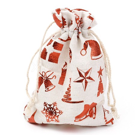 Christmas Theme Cotton Fabric Cloth Bag X-ABAG-H104-B13-1