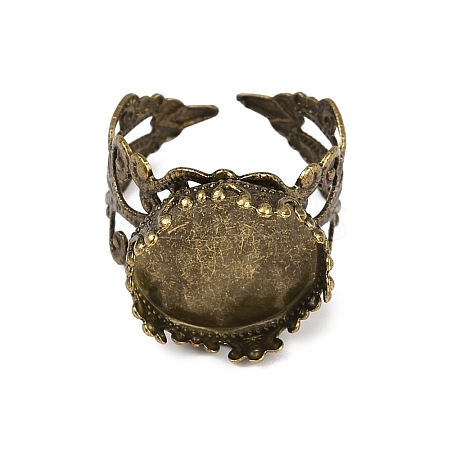 Cuff Brass Ring Cabochon Settings KK-G020-A-1