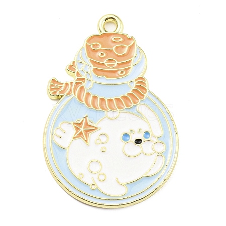 Golden Plated Alloy Enamel Pendants ENAM-L041-07G-05-1