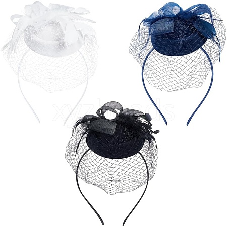 3 Sets 3 Colors Mesh Veil Hair Bands MRMJ-WR0001-05-1