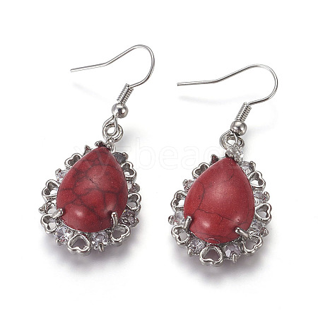 Synthetic Turquoise Dangle Earrings EJEW-XCP0001-23-1