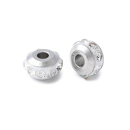 304 Stainless Steel Polymer Clay Rhinestone Beads STAS-Q038-01B-1