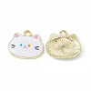 Painted Alloy Pendants PALLOY-P288-02G-07-1