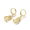 Brass Clear Cubic Zirconia Hoop Earrings EJEW-M045-01A-2