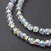 Electroplate Transparent Glass Beads Strands EGLA-K015-13G-4