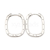 Brass Oval with Polka Dot Hoop Earrings for Woman EJEW-F314-02C-P-1