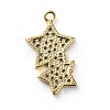 Brass Micro Pave Cubic Zirconia Pendants ZIRC-G157-08G-2