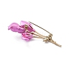 Flwoer Alloy Magenta Enamel Pins JEWB-C037-18G-3