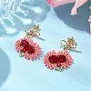 Handmade Glass Seed Beads Heart Stud Earrings EJEW-MZ00291-01-2