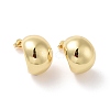 Rack Plating Brass Half Round Stud Earrings X-EJEW-G315-07G-1