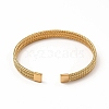 304 Stainless Steel Mesh Chains Shape Open Cuff Bangle for Women BJEW-C033-01G-3