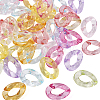  225 Pcs 9 Colors Transparent Acrylic Linking Rings MACR-TA0001-30-1