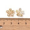 Flower Rack Plating Brass Micro Pave Cubic Zirconia Beads KK-S399-01C-3