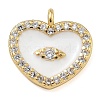 Rack Plating Brass Micro Pave Clear Cubic Zirconia with Enamel Charms KK-G515-12A-2