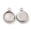 Tarnish Resistant 304 Stainless Steel Pendant Cabochon Settings X-STAS-K202-03C-P-4