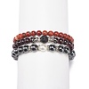 3Pcs 3 Style Natural & Synthetic Mixed Stone Round Beaded Stretch Bracelets Set BJEW-JB08586-1