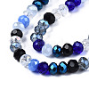 Electroplate Glass Beads Strands EGLA-N002-12B-3