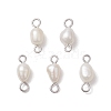 Natural Freshwater Pearl Potato Connector Charms PALLOY-JF03201-02-1