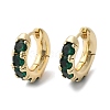 Green Cubic Zirconia Hoop Earrings EJEW-C022-08G-4