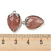 Natural Strawberry Quartz Faceted Pendants X-G-M431-06P-06-3