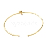 Rack Plating Brass Micro Pave Clear Cubic Zirconia Letter Open Cuff Bangles BJEW-A018-01G-F-3