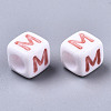 Opaque White Acrylic Beads SACR-R252-02M-2