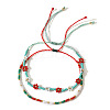 2Pcs 2 Styles Seed Beads String Bracelet Sets for Women NJ7721-1