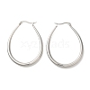 304 Stainless Steel Oval Hoop Earrings for Women EJEW-S227-62P-1