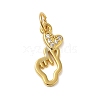 Rack Plating Brass & Clear Cubic Zirconia Pendants KK-S372-11G-1