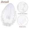 Nylon Mesh Bridal Veils with Hair Comb AJEW-WH0258-993-3