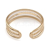 Ion Plating(IP) 304 Stainless Steel Triple Line Open Cuff Rings for Women RJEW-G285-73G-3