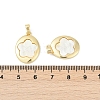 Brass Pave Natural White Shell Pendants KK-R213-02G-01-3