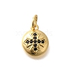 Rack Plating Brass Micro Pave Cubic Zirconia Pendants KK-M296-16G-1