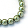 Baking Painted Pearlized Glass Pearl Round Bead Strands HY-Q330-8mm-49-2