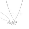 Bowknot 925 Sterling Silver Pendant Cable Chain Necklaces for Women FS-WG65D1C-01-4