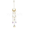 Glass Teardrop/Star Pendant Decorations HJEW-JM01170-1