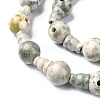 Natural Green Line Jasper 3-Hole Guru Bead Strands G-K149-41-3