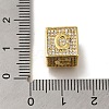 Brass Cubic Zirconia Beads KK-Q818-01C-G-3