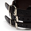 Trendy Unisex Punk Rock Style Leather Wide Wristband Bracelets BJEW-L269-02-3