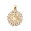 Brass Cubic Zirconia Pendants KK-Z050-26G-01-1