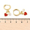 Heart Brass ABS Imitation Pearl Hoop Earrings EJEW-M077-18G-5