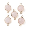 Natural Rose Quartz Connector Charms G-C102-09B-G-1