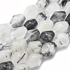 Natura Tourmalinated Quartz/Black Rutilated Quartz Beads Strands G-D0001-17-1