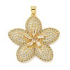 Rack Plating Brass Micro Pave Clear Cubic Zirconia Pendants KK-Z067-22G-1