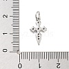 Cross Rack Plating Brass Clear Cubic Zirconia Pendants KK-M293-18P-3