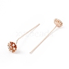 Brass Micro Pave Clear Cubic Zirconia Flower Head Pins LS-KK-G413-01KCG-3