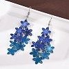 430 Stainless Steel Flower Dangle Earrings EJEW-A137-07P-04-3