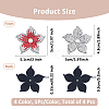 4Pcs 4 Styles Flower Imitation Leather & Rhinestone Ornament Accessories DIY-FH0007-09-2