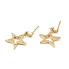 Clear Cubic Zirconia Moon and Star Dangle Stud Earrings KK-D080-20G-1